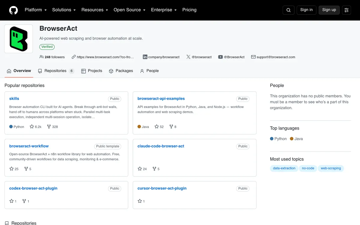 BrowserAct screenshot