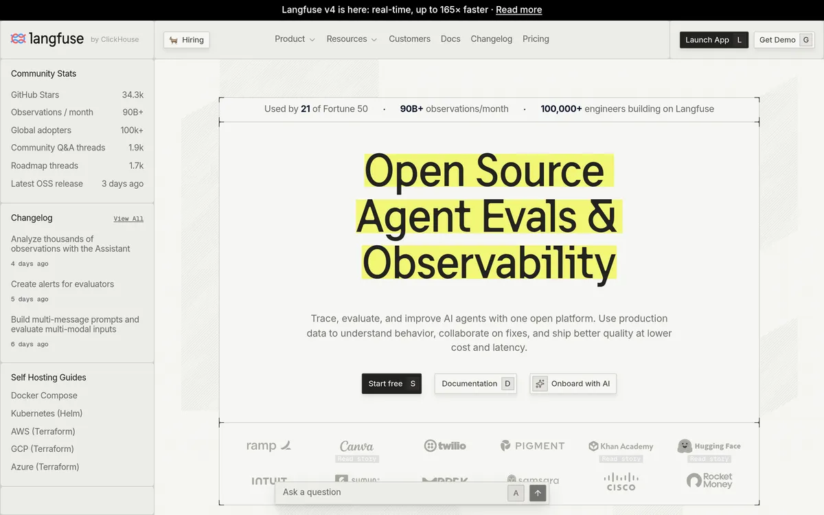 Langfuse screenshot