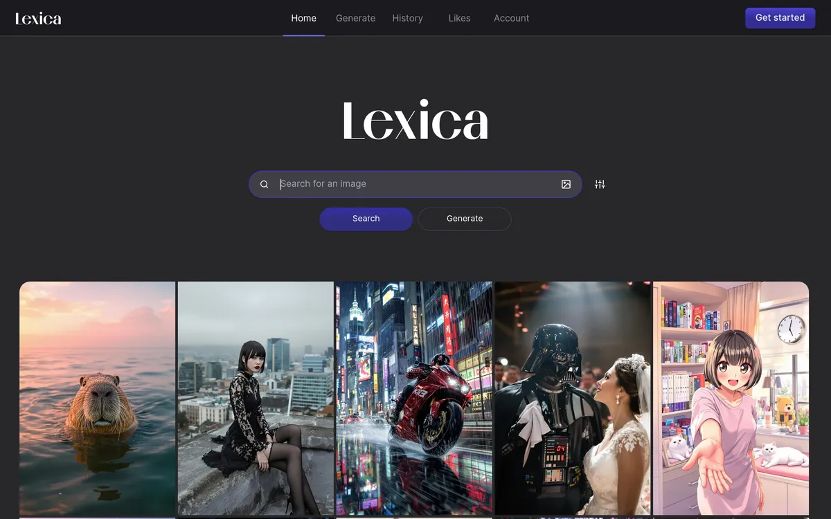 Lexica screenshot