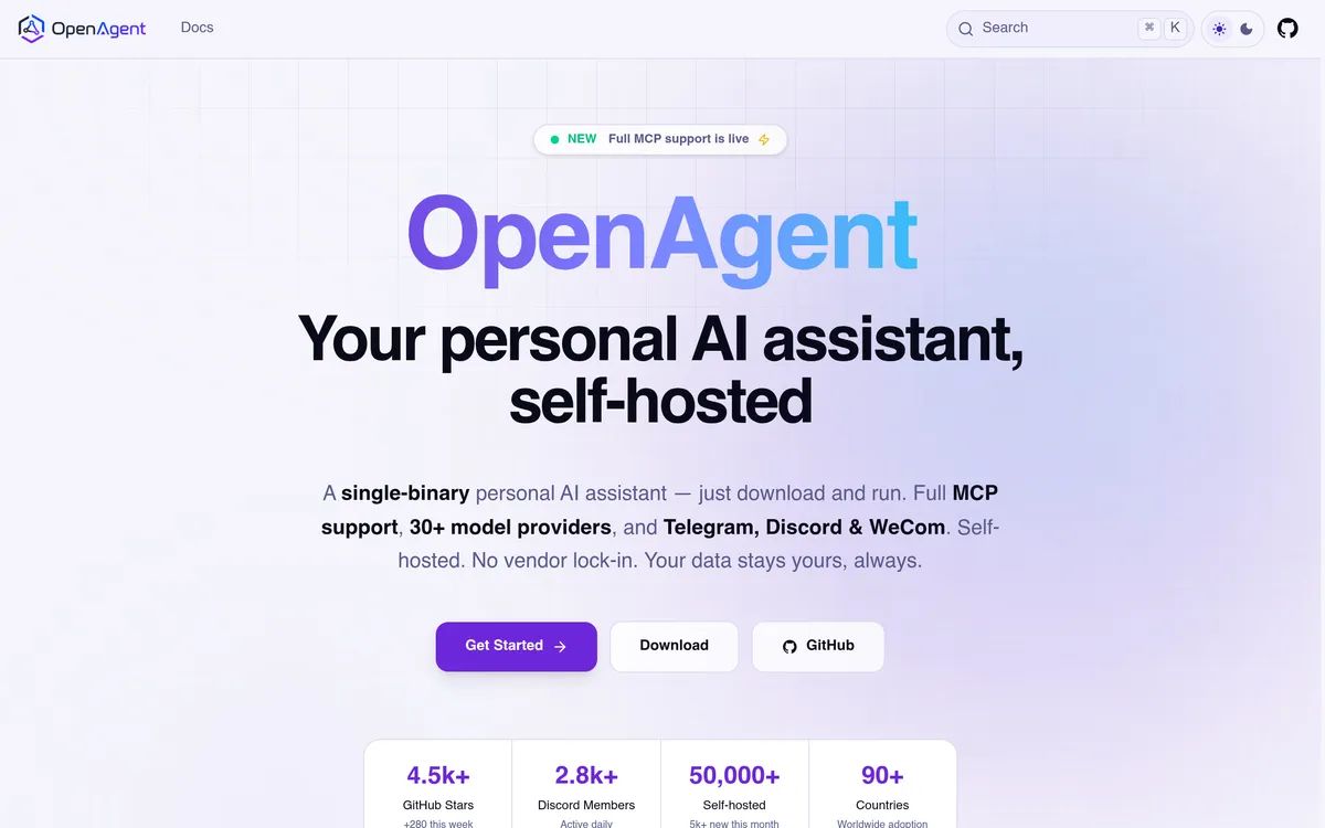 OpenAgent screenshot