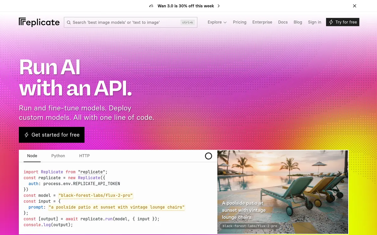 Replicate screenshot