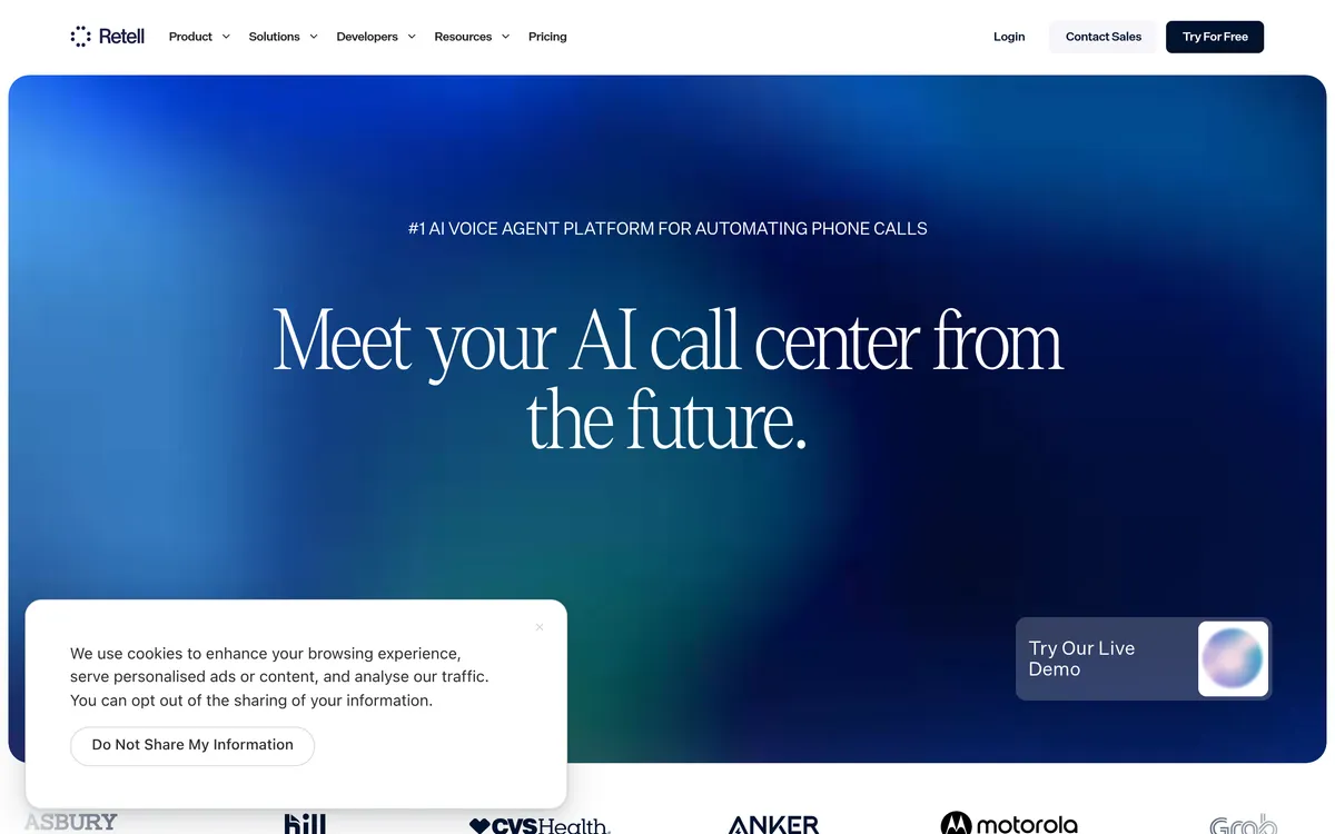 Retell AI screenshot